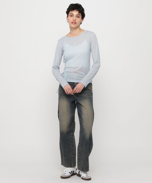 3.3 Field Trip （3.3フィールドトリップ）の「3.3 Field Trip／サイドレースアップロングスリーブ（Tシャツ/カットソー・レディース・チャコール/ブルー/アイボリー・FREE）」の16枚目の写真