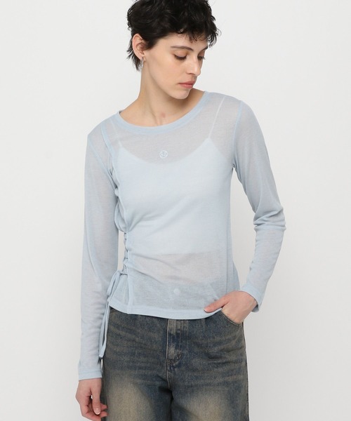 3.3 Field Trip （3.3フィールドトリップ）の「3.3 Field Trip／サイドレースアップロングスリーブ（Tシャツ/カットソー・レディース・チャコール/ブルー/アイボリー・FREE）」の19枚目の写真