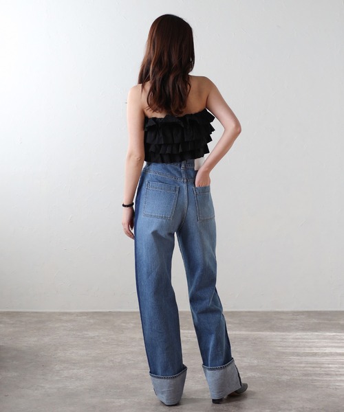 VALENTINO ベージュ フリル ベアトップ 38 VALENTINO ベージュ フリル ベアトップ 38 送料無料 通販 激安