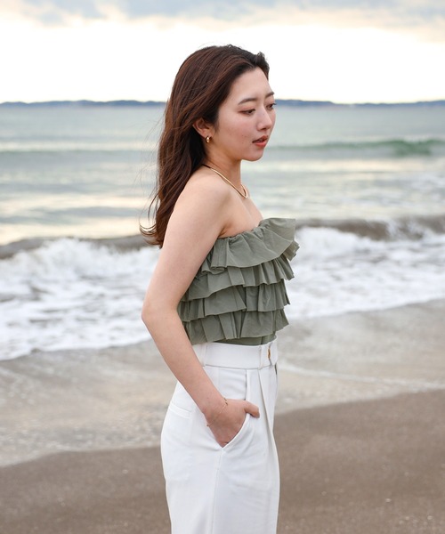 frill bare top / フリルベアトップ（チューブトップ）｜ENC
