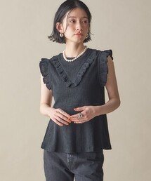 SHIPS（シップス）の「NINE CASE:〈手洗い可能〉フリル ノースリーブ トップス（その他トップス）」