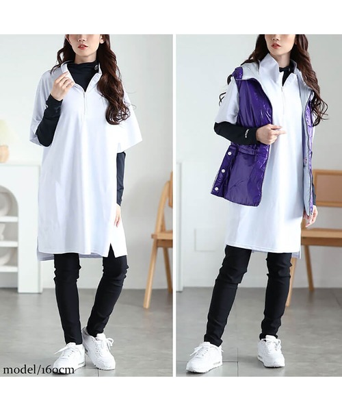 セール】ハーフZIPミニハイネックチュニック【大きいサイズ対応