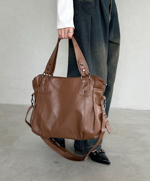 セール】サイドベルトPUボストンバッグ（ボストンバッグ）｜Bamm