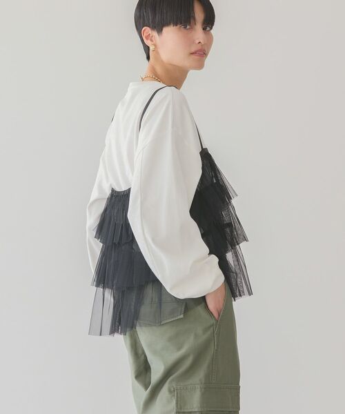 AMERICAN HOLIC（アメリカンホリック）の「ティアードチュールキャミソール（キャミソール・レディース・レオパード/ブラック・L/M）」の3枚目の写真