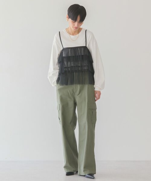 AMERICAN HOLIC（アメリカンホリック）の「ティアードチュールキャミソール（キャミソール・レディース・レオパード/ブラック・L/M）」の4枚目の写真