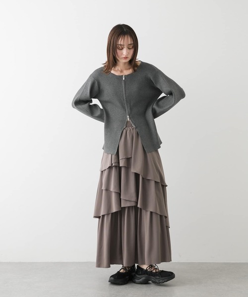 SENSE OF PLACE by URBAN RESEARCH（センスオブプレイスバイアーバンリサーチ）の「ボートネックジップカーディガン（カーディガン/ボレロ・レディース・アイボリー/ブラック/グレー・ONE）」の22枚目の写真