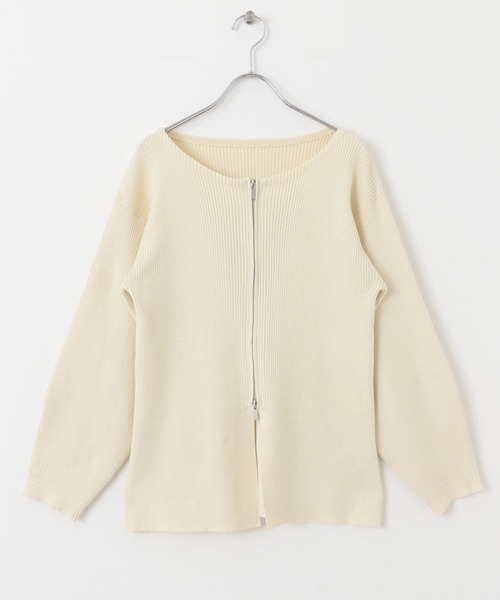 SENSE OF PLACE by URBAN RESEARCH（センスオブプレイスバイアーバンリサーチ）の「ボートネックジップカーディガン（カーディガン/ボレロ・レディース・アイボリー/ブラック/グレー・ONE）」の16枚目の写真