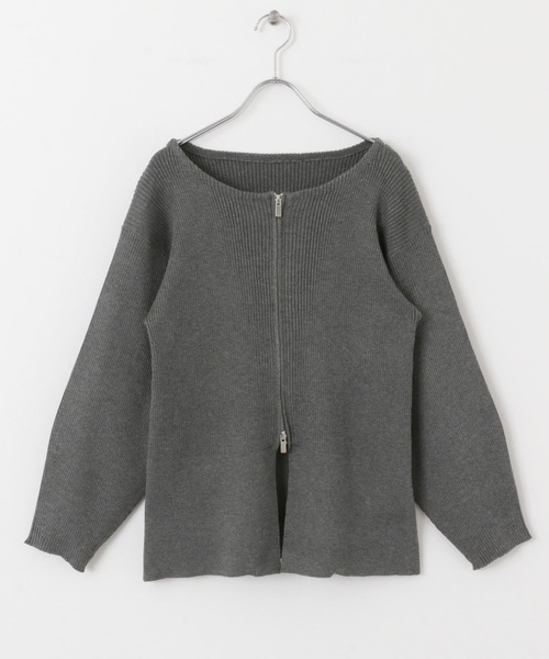 SENSE OF PLACE by URBAN RESEARCH（センスオブプレイスバイアーバンリサーチ）の「ボートネックジップカーディガン（カーディガン/ボレロ・レディース・アイボリー/ブラック/グレー・ONE）」の15枚目の写真