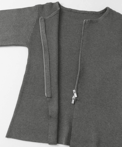 SENSE OF PLACE by URBAN RESEARCH（センスオブプレイスバイアーバンリサーチ）の「ボートネックジップカーディガン（カーディガン/ボレロ・レディース・アイボリー/ブラック/グレー・ONE）」の14枚目の写真