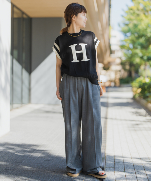 ⭐︎新品⭐︎Spick and Span アルファベットジャガードフレンチトップス セール】アルファベットジャガードフレンチニット（ニット