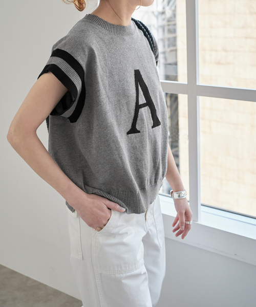 Spick & Span（スピックアンドスパン）の「アルファベットジャガードフレンチニット（ニット/セーター・レディース・グレー/ブラック・FREE）」の20枚目の写真