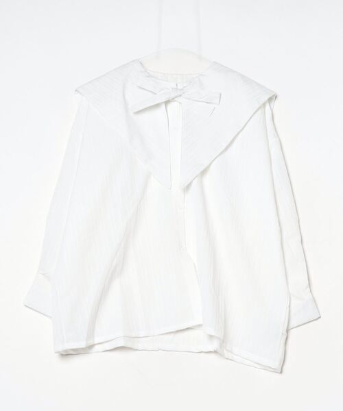 Per sist ence（パーシエンス）の「ビッグカラーチュニックブラウス（シャツ/ブラウス・レディース・ホワイト/ブラック・FREE）」の7枚目の写真