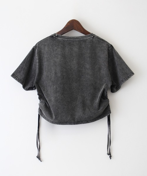 【PLACE STUDIO】★人気★レースリボンシャーリングTシャツ セール】レースリボンシャーリング Tシャツ（Tシャツ