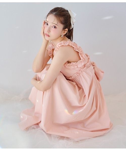 ハンドメイド　フリルウエストギザーワンピース ハンドメイド フリルウエストギザーワンピース