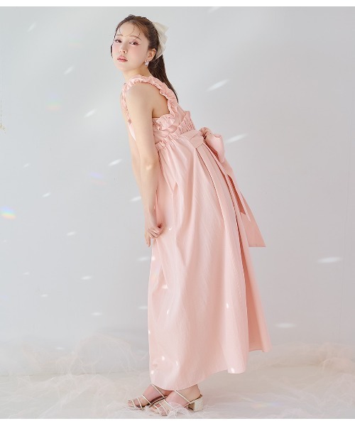 PEACH JOHN（ピーチジョン）の「フリルギャザーバックリボンワンピ（ワンピース・レディース・ピンク/カーキ/アイボリー・ONE SIZE）」の11枚目の写真