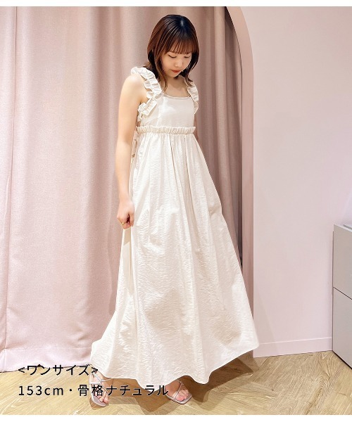 PEACH JOHN（ピーチジョン）の「フリルギャザーバックリボンワンピ（ワンピース・レディース・ピンク/カーキ/アイボリー・ONE SIZE）」の14枚目の写真