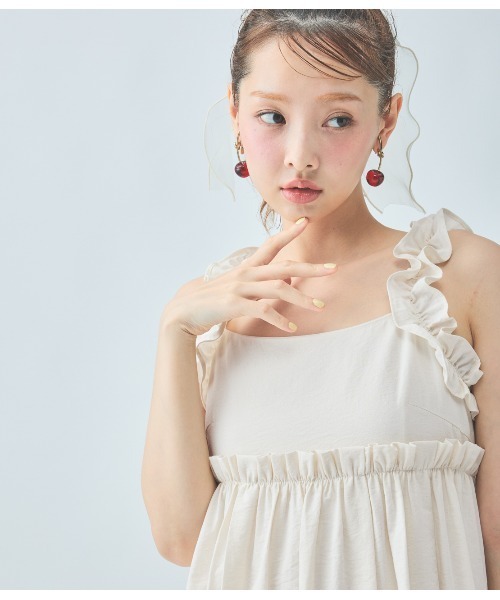 PEACH JOHN（ピーチジョン）の「フリルギャザーバックリボンワンピ（ワンピース・レディース・ピンク/カーキ/アイボリー・ONE SIZE）」の21枚目の写真