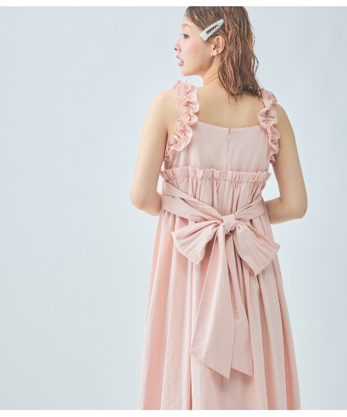 PEACH JOHN（ピーチジョン）の「フリルギャザーバックリボンワンピ（ワンピース・レディース・ピンク/カーキ/アイボリー・ONE SIZE）」の16枚目の写真