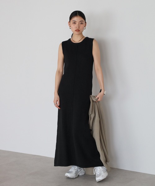Rene ルネ 23ss サマーニットワンピース パール装飾 ペチコート