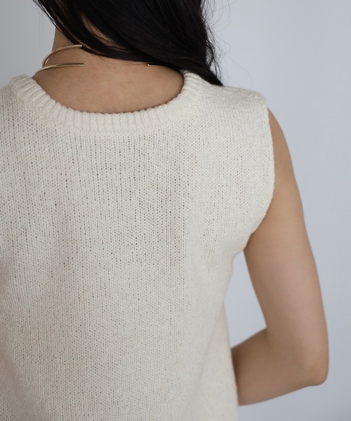 ENC(エンク)の「sleeveless summer knit one piece / ノースリサマーニットワンピース(ワンピース・レディース・アイボリー/ブラック/ダークブラウン・FREE)」の17枚目の写真