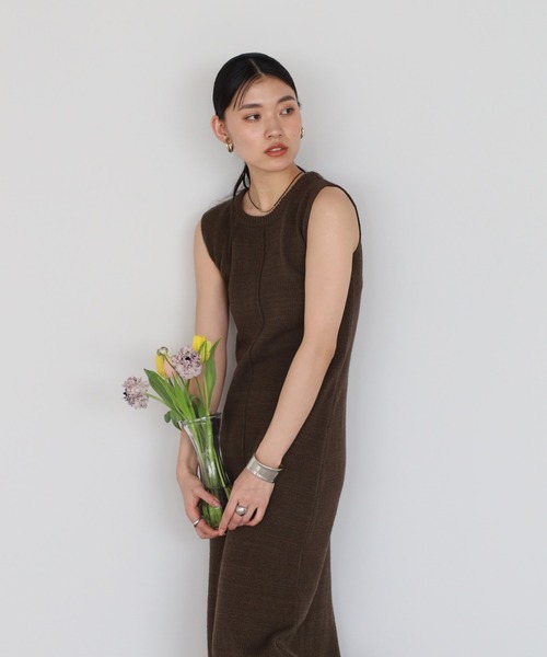 セール】sleeveless summer knit one piece / ノースリサマー
