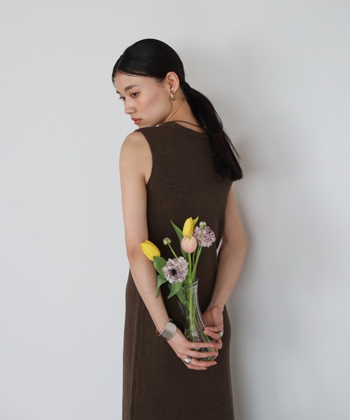 セール】sleeveless summer knit one piece / ノースリサマー