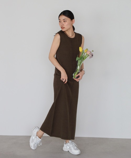 Rene ルネ 23ss サマーニットワンピース パール装飾 ペチコート