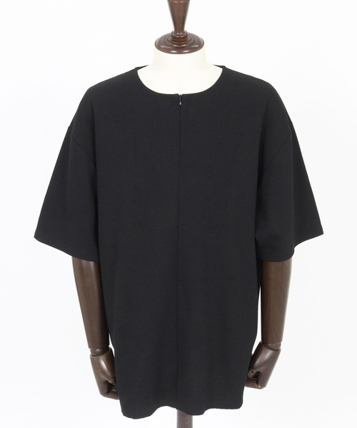 CAMBIO(カンビオ)の「mt9656-Zip Up Henley Neck Waffle Cut sew Tシャツ(Tシャツ/カットソー・メンズ・ホワイト/ブラック・S/M/L)」の15枚目の写真