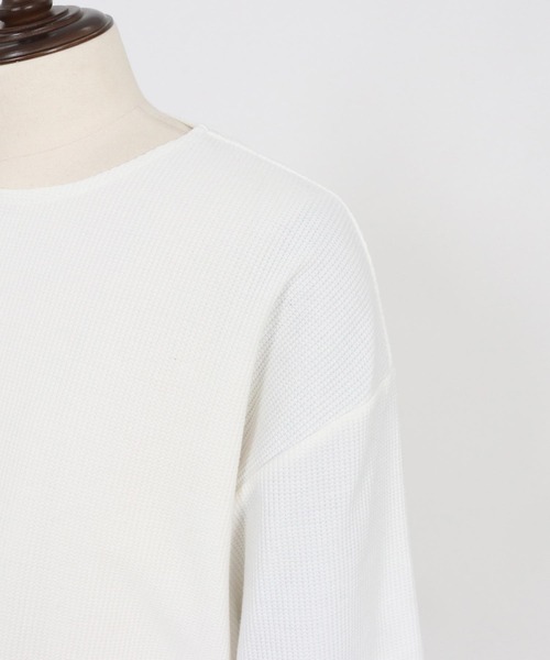 CAMBIO(カンビオ)の「mt9656-Zip Up Henley Neck Waffle Cut sew Tシャツ(Tシャツ/カットソー・メンズ・ホワイト/ブラック・S/M/L)」の21枚目の写真