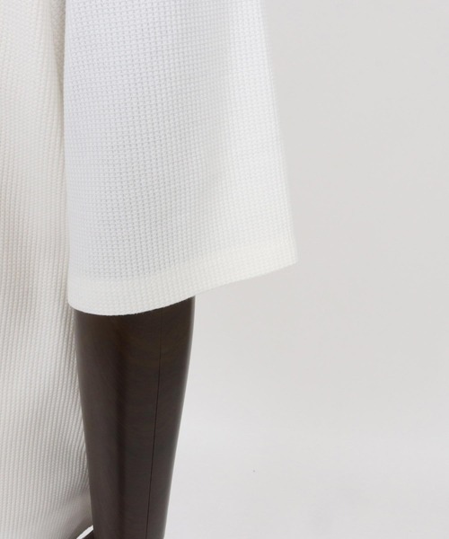 CAMBIO(カンビオ)の「mt9656-Zip Up Henley Neck Waffle Cut sew Tシャツ(Tシャツ/カットソー・メンズ・ホワイト/ブラック・S/M/L)」の22枚目の写真