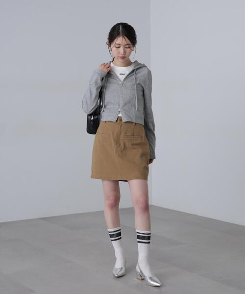 FREE'S MART（フリーズマート）の「◆フィットジップパーカー（パーカー・レディース・グレー/ホワイト/グリーン・FREE）」の8枚目の写真