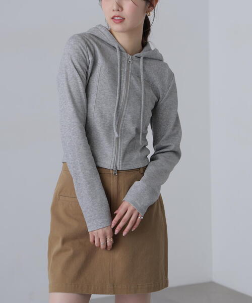 FREE'S MART（フリーズマート）の「◆フィットジップパーカー（パーカー・レディース・グレー/ホワイト/グリーン・FREE）」の11枚目の写真