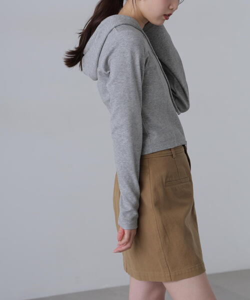 FREE'S MART（フリーズマート）の「◆フィットジップパーカー（パーカー・レディース・グレー/ホワイト/グリーン・FREE）」の12枚目の写真