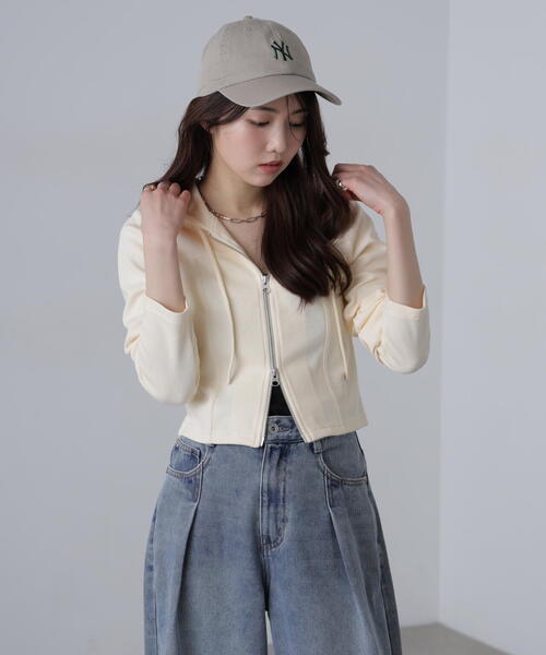 FREE'S MART（フリーズマート）の「◆フィットジップパーカー（パーカー・レディース・グレー/ホワイト/グリーン・FREE）」の22枚目の写真