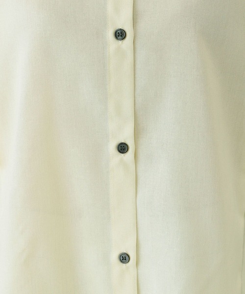 GLOBAL WORK（グローバルワーク）の「イージーケアリネンフリルブラウス/288652（シャツ/ブラウス・レディース・ミント/ブルー系その他/ストライプ/ブラック/ライトイエロー/ピンク・MEDIUM/LARGE/SMALL）」の9枚目の写真