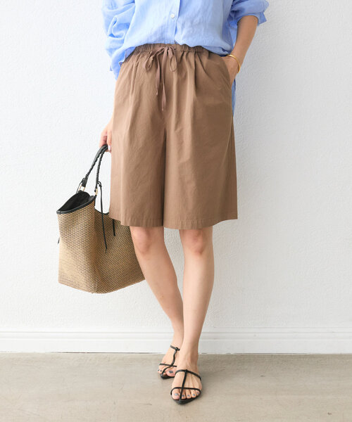 RIVE DROITE（リヴドロワ）の「【大人が穿きやすい】ハーフパンツ（その他パンツ・レディース・ブラック/ブラウン・36/38）」の2枚目の写真