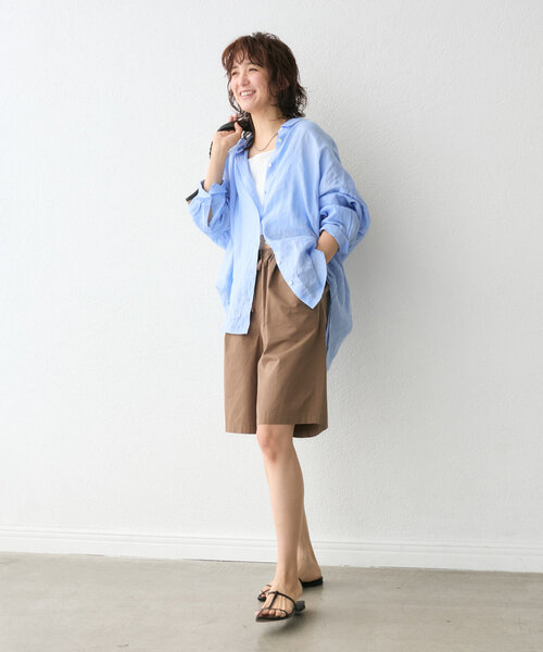 RIVE DROITE（リヴドロワ）の「【大人が穿きやすい】ハーフパンツ（その他パンツ・レディース・ブラック/ブラウン・36/38）」の7枚目の写真