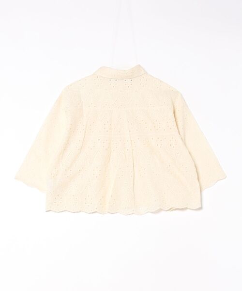 STYLEBLOCK（スタイルブロック）の「スカラップコットンレースハーフスリーブブラウス（シャツ/ブラウス・レディース・ブラック/アイボリー/ホワイト・M）」の4枚目の写真