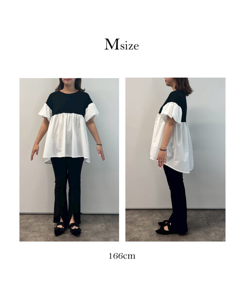 prose verse(プロズヴェール)の「パールバルーンスリーブドッキングペプラムTシャツ(Tシャツ/カットソー・レディース・ブラック/ブラック系その他・MEDIUM/LARGE)」の7枚目の写真