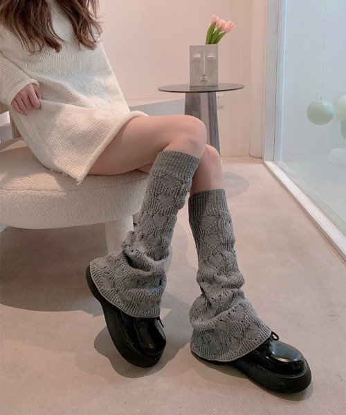 Dormiir】ハートニットレッグウォーマー（レッグウォーマー）｜Dormiir