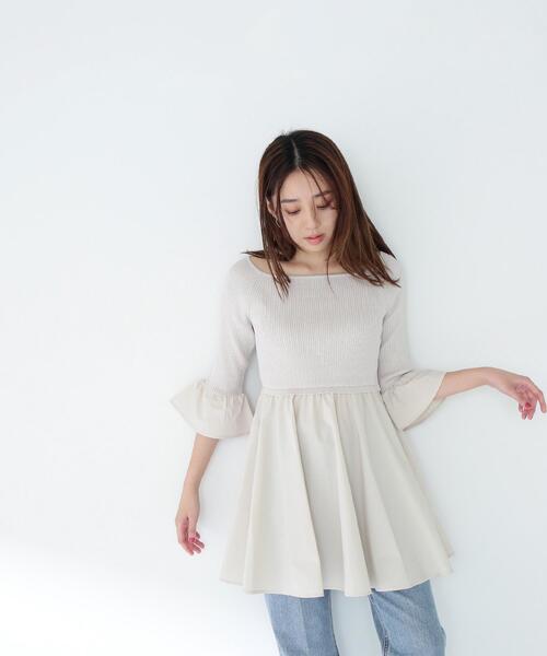 NATURAL BEAUTY BASIC(ナチュラルビューティーベーシック)の「◇ドッキングペプラムチュニック(ニット/セーター・レディース・ブラック/ベージュ/ライトグリーン・FREE)」の19枚目の写真
