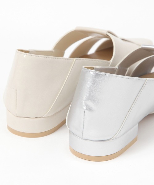 GLOBAL WORK（グローバルワーク）の「らくっションヒールグルカパンプス/323176（パンプス・レディース・ブラック/シルバー/アイボリー・MEDIUM/LARGE）」の7枚目の写真