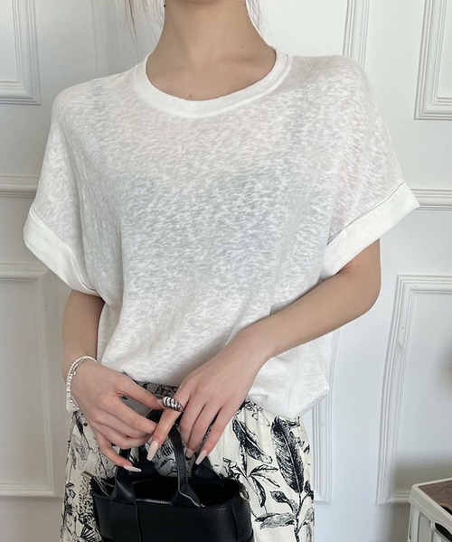 BANICO(バニコ)の「ゆったりシルエットTシャツ (SS)(Tシャツ/カットソー・レディース・ダークグリーン/グレー/ライトグレー/ネイビー/ベージュ/ホワイト/ライトベージュ/ブルー・LARGE/MEDIUM)」の1枚目の写真