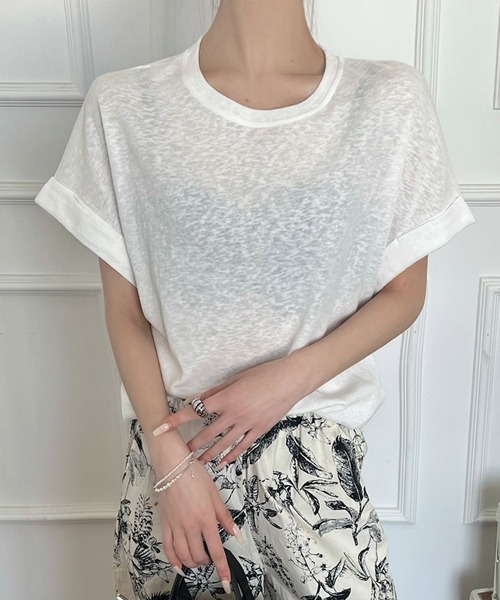 BANICO(バニコ)の「ゆったりシルエットTシャツ (SS)(Tシャツ/カットソー・レディース・ダークグリーン/グレー/ライトグレー/ネイビー/ベージュ/ホワイト/ライトベージュ/ブルー・LARGE/MEDIUM)」の13枚目の写真