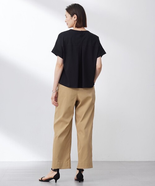 J.PRESS Ladies(J.プレス レディス)の「【洗える】チェックコンビジャージー カットソー(Tシャツ/カットソー・レディース・ブラック系3/ホワイト系3・SMALL)」の6枚目の写真