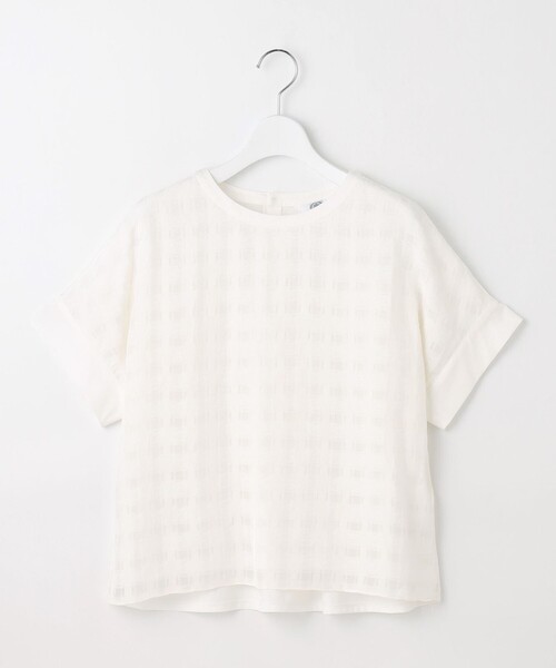 J.PRESS Ladies(J.プレス レディス)の「【洗える】チェックコンビジャージー カットソー(Tシャツ/カットソー・レディース・ブラック系3/ホワイト系3・SMALL)」の8枚目の写真