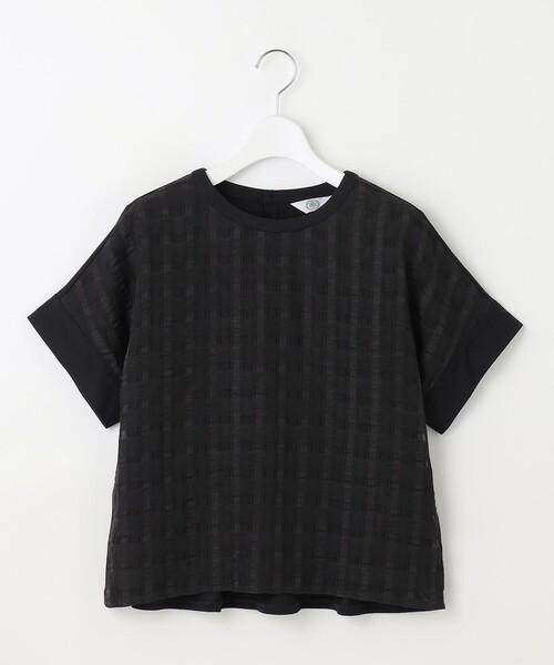 J.PRESS Ladies(J.プレス レディス)の「【洗える】チェックコンビジャージー カットソー(Tシャツ/カットソー・レディース・ブラック系3/ホワイト系3・SMALL)」の9枚目の写真