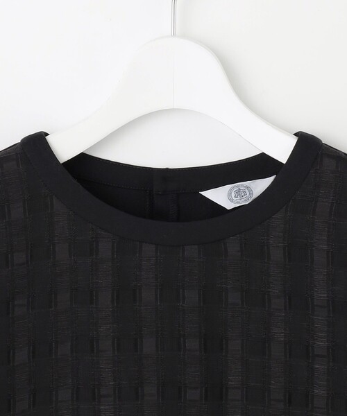 J.PRESS Ladies(J.プレス レディス)の「【洗える】チェックコンビジャージー カットソー(Tシャツ/カットソー・レディース・ブラック系3/ホワイト系3・SMALL)」の11枚目の写真