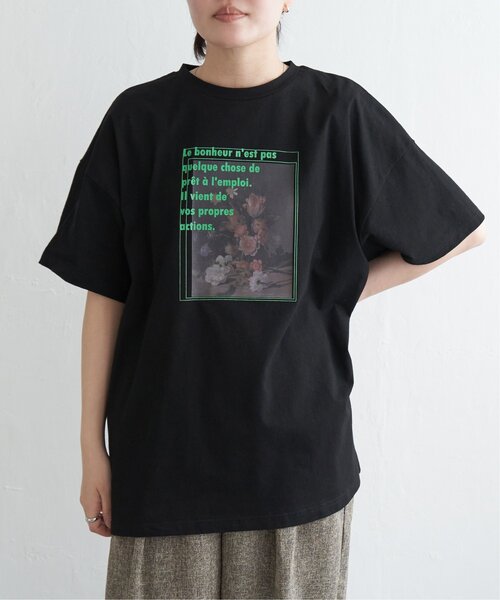 VENCEEXCHANGE（ヴァンスエクスチェンジ）の「フラワープリントオーバーサイズTシャツ（Tシャツ/カットソー・レディース・オフホワイト/その他1/ブラック・FREE）」の11枚目の写真