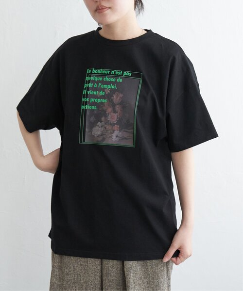 VENCEEXCHANGE（ヴァンスエクスチェンジ）の「フラワープリントオーバーサイズTシャツ（Tシャツ/カットソー・レディース・オフホワイト/その他1/ブラック・FREE）」の12枚目の写真